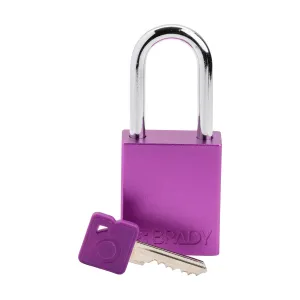 Brady SDAL-PRP-38ST-KD Velocity Safety Lockout Padlock (Anodized Aluminum Body & Steel Shackle) - Purple Keyed Different 1.5" Shackle Clearance