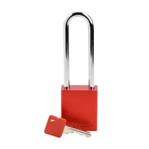 Brady SDAL-RED-76ST-KD Velocity Safety Lockout Padlock (Aluminum Body & Steel Shackle) - Red Keyed Different 3" Shackle Clearance