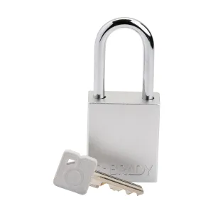 Brady SDAL-WHT-38ST-KD Velocity Safety Lockout Padlock (Anodized Aluminum Body & Steel Shackle) - White Keyed Different 1.5" Shackle Clearance