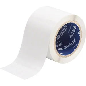 Brady THT-12-423-10 Harsh Environment Multi-Purpose Polyester Labels for 3" Core Printers - 0.437" x 0.5", White, 5 per Row, 10000 per Roll