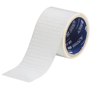 Brady THT-142-423-2.5 Harsh Environment Multi-Purpose Polyester Labels for 3" Core Printers - 0.2" x 2.5", White, 1 per Row, 2500 per Roll