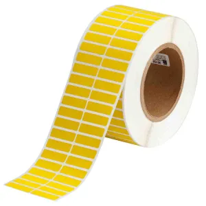 Brady THT-29-472-10-YL 3" Core High Temperature Flame Retardant Die-Cut Wire Wraps, Yellow, Label/Tape Size - 0.375 in H x 1.25 in W