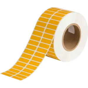 Brady THT-37-423-10-YL Harsh Environment Multi-Purpose Polyester Labels for 3" Core Printers - 0.5" x 1.5", Yellow, 2 per Row, 10000 per Roll