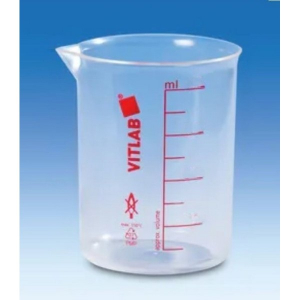 BrandTech 61403 1000mL Griffin Beaker, Polymethylpentene, Molded Graduations, Printed Red Graduations, Pack of 6