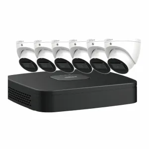 Dahua N484L62A 4MP IP E-VU Security System, Six 4MP Fixed Eyeball Network Cameras with One Eight-Channel 4K Network Video Recorder