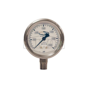 Dixon Valve GLS405 Liquid Filled Gauges, 0 to 30 psi, 1/4 in NPT(M), Lower Mount
