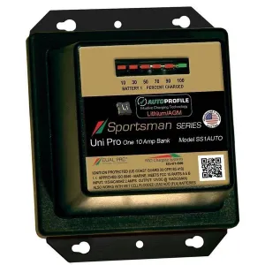 Dual Pro SS1AUTO Sportsman Series Lithium/AGM Battery Charger with (1) 12V Output 10V Bank Auto Profile 10 Amps