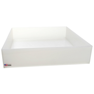Dynalon 107324 18 x 18 x 4" I. D. PP Rectangular Tray