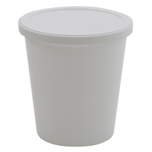Dynalon 454405 White Opaque Disposable Specimen Container with Lid, PPCO 240 mL
