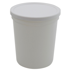 Dynalon 454425 White Opaque Disposable Specimen Container with Lid, PPCO 960 mL