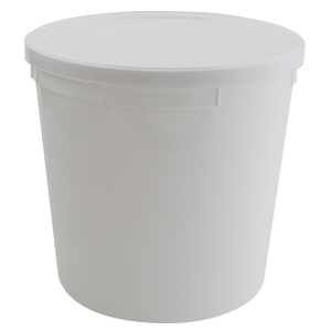 Dynalon 454445 White Opaque Disposable Specimen Container with Lid, HDPE 4800 mL