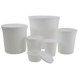 Dynalon 454455 White Opaque Disposable Specimen Container with Lid Kit Assorted, HDPE/PPCO