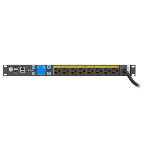 Eaton EMAT09-10 Managed Rack PDU, 1U, 5-20P, L5-20P Input, 1.44 kW Max, 120V, 12A, 10 ft Cord, Single-phase, Outlets: (8) 5-20R