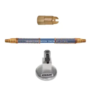 Exair 1002-9312 Brass 1/8 FNPT Safety Air Nozzle with 12" Stay Set Hose and Magnetic Base