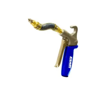 Exair 1296SS-12SSH Soft Grip Safety Air Gun with Stainless Steel Atto Super Air Nozzle M4x0.5 and 12" Stay Set Hose
