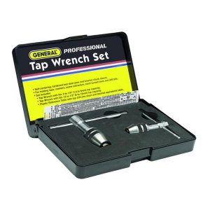 General Tools 167 Professional Plain Tap Wrench Set, For No. 0 to 1/4 in taps and No. 12 to 1/2 in Taps, 2 Piece Set Plus Reference Table