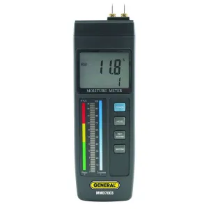General Tools MMD7003 Pin-Type LCD Moisture Meter with LED Bar Graph