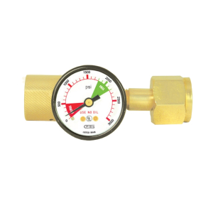 Gentec 227CG-75 Single Stage Compact Pre-Set Flow Regulator, CO2, CGA320 75PSI w/ Gauge