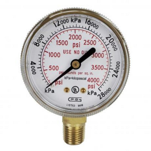 Gentec G20-4000 Gauge, 2", Dual Scale, Steel Case, 4000PSI, Gold