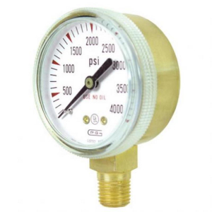 Gentec G20B-F4000 Gauge, 2", Single Scale, Brass Case, 4000PSI