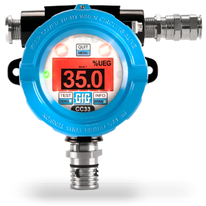 GfG Instrumentation 3300-47-004 CC33 Series Fixed Transmitter with Aluminum Housing, Natural Gas (HC Mixture), RS 485, with Relay, 0-100% LEL Range