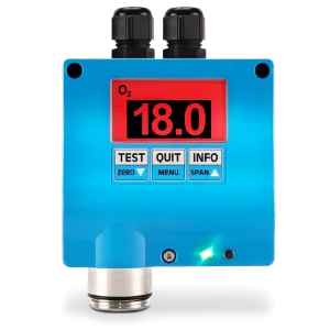 GfG Instrumentation ZD22-701-DM ZD22 Series Fixed Transmitter, Oxygen (O2) MK 442-1, with Display, Modbus, 0 - 25% Vol. Range