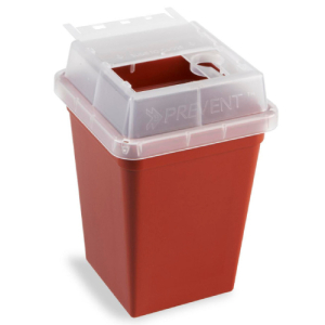 Heathrow Scientific 120177 Sharps Container, Quart / 1L, Red, Pack of 18 pcs