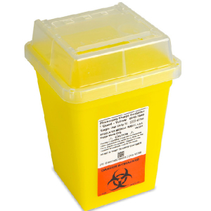 Heathrow Scientific 120178 Sharps Container, Quart / 1L, Yellow, Pack of 18 pcs