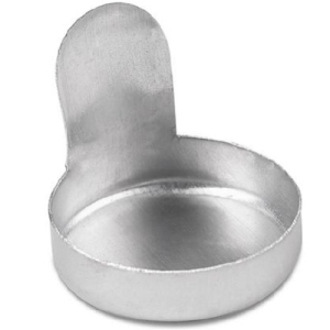 Heathrow Scientific 120940 Aluminum Weighing Dish Micro 0.25 ml 13 x 3.5 mm, with Tab, Pack of 100 pcs