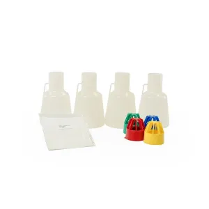 IBI Scientific SS-6001S TUNAIR No-Baffle Polypropylene Erlenmeyer Flask Kit 2.5 L w/ Silicone Filters