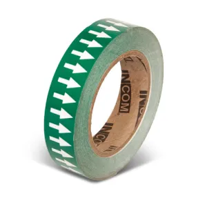 INCOM PMA152 Pipe Flow Arrow Tape: Green With White Arrows, 1" x 108'