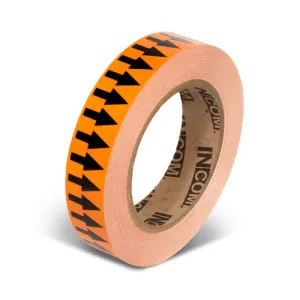 INCOM PMA153 Pipe Flow Arrow Tape: Orange With Black Arrows, 1" x 108'