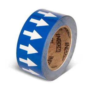 INCOM PMA251 Pipe Flow Arrow Tape: Blue With White Arrows, 2" x 108'