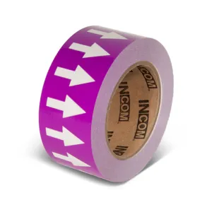 INCOM PMA2510 Pipe Flow Arrow Tape: Purple With White Arrows, 2" x 108'