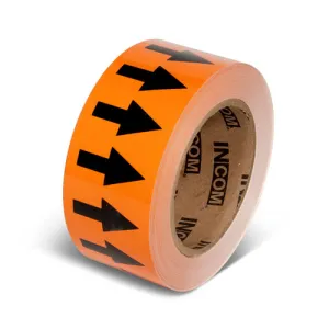 INCOM PMA253 Pipe Flow Arrow Tape: Orange With Black Arrows, 2" x 108'