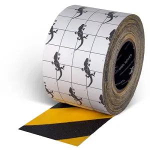 INCOM SG3904YB Gator Grip Anti-Slip Grit Tape: Yellow/Black Hazard Stripe, 4" x 60'
