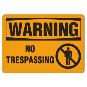 INCOM SS3007P WARNING Safety Sign: No Trespassing, 10" x 14", Rigid HDPE Plastic