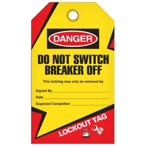 INCOM TG6010PT LOCKOUT TAG - Do Not Switch Breaker Off, 3/8" Plain Hole