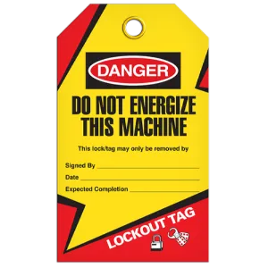 INCOM TG6020PT LOCKOUT TAG - Do Not Energize This Machine, 3/8" Plain Hole