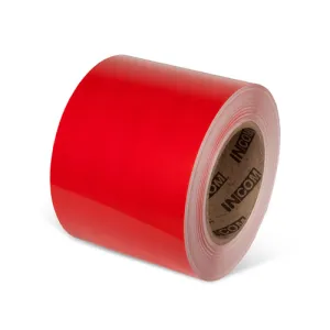 INCOM TM1104R Tuff Mark Durable Floor Tape: Safety Red, 4" x 100'