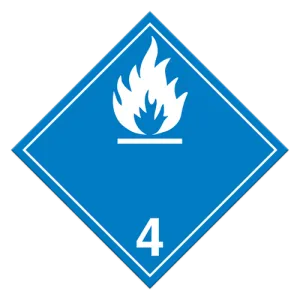 INCOM TT430PS TDG Truck Placard: Water Reactive Substances (Class 4), Adhesive VynMark