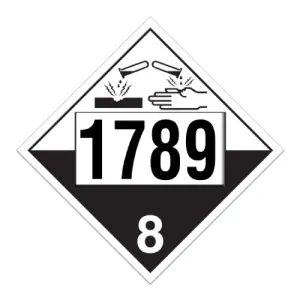 INCOM TT800TB TDG Truck Placard: Corrosives (Class 8), Tagboard