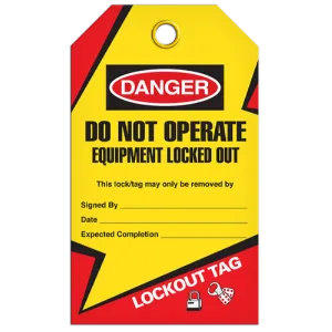 INCOM TG6006RP LOCKOUT TAG - Do Not Operate Equipment Locked Out, 3/8" Metal Grommet