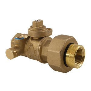 Jomar 243-005D 1" BRASS Utility Gas Ball Valve, Full Port, Service Bypass, 125 PSIG, with Insulated Tail Piece