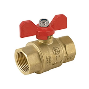 Jomar 100-105-TH 1" Ball Valve 2 Piece Full Port Brass Threaded Connection T-Handle 600 WOG