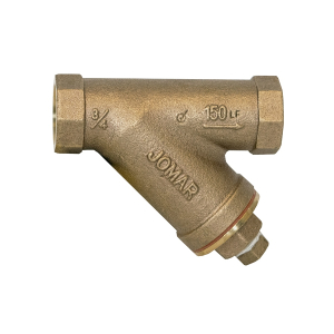 Jomar 106-303G Lead Free Bronze Y-Strainer, Threaded Connection, 150 WOG, Stainless Steel Screen, 20 Mesh
