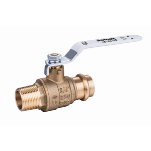 Jomar 150-575G 1" Lead Free Brass Ball Valve, 2 Piece, Full Port, Press x MIP Connection, 250 WOG