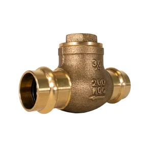 Jomar 105-004G 3/4" Lead Free Brass Horizontal Swing Check Valve, Press Connection, 200 WOG