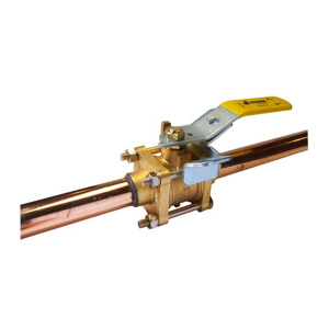 Jomar 500-807 1-1/2" Medical Gas Ball Valve, 3 Piece 4 Bolt, Oxygen Cleaned for Medical Gas, Copper Stub Connection, 600 WOG