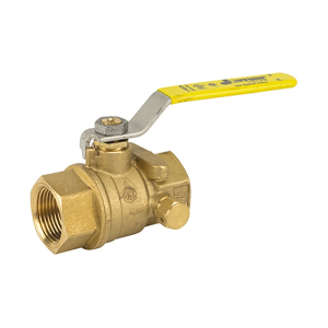 Jomar 170-104 Brass Ball Valve, 2 Piece, Threaded Connection, 600 WOG, with Side Tap, Size 3/4"